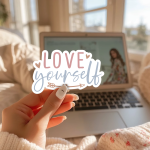Love Yourself Stickers | Faith sticker pack, printed with a neat and refined appearance, great for journals, planners, laptops, phone cases, notebooks and craft pages, bringing subtle motivation to creative spaces.