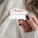 Make Yourself A Priority Stickers | Motivational sticker set, made with clear, crisp lettering, great for journals, planners, laptops, phone cases, notebooks and craft pages, offering quiet inspiration throughout the day. - Image 3
