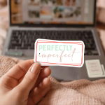Perfectly Imperfect Stickers | Inspirational quote sticker set, designed with a clean matte look, ideal for planners, journals, notebooks, laptops, phone cases and scrapbooks, bringing subtle motivation to creative spaces. - Image 2
