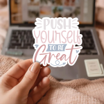 Push Yourself To Be Great Stickers | Gratitude sticker pack, crafted with attention to detail, perfect for journals, planners, laptops, notebooks, phone cases and creative projects, supporting personal reflection through simple visuals. - Image 2
