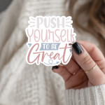 Push Yourself To Be Great Stickers | Gratitude sticker pack, crafted with attention to detail, perfect for journals, planners, laptops, notebooks, phone cases and creative projects, supporting personal reflection through simple visuals. - Image 3
