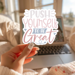 Push Yourself To Be Great Stickers | Gratitude sticker pack, crafted with attention to detail, perfect for journals, planners, laptops, notebooks, phone cases and creative projects, supporting personal reflection through simple visuals.