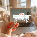Remember Your Why Stickers | Inspirational quote sticker set, made with clear, crisp lettering, ideal for planners, journals, notebooks, laptops, phone cases and scrapbooks, adding gentle encouragement to daily routines.