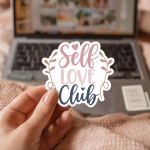 Self Love Club Stickers | Gratitude quote sticker set, printed with a neat and refined appearance, suitable for notebooks, planners, journals, laptops, phone cases and scrapbooks, adding gentle encouragement to daily routines. - Image 2