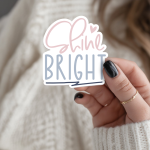 Shine Bright Stickers | Gratitude quote sticker set, printed with a neat and refined appearance, ideal for planners, journals, notebooks, laptops, phone cases and scrapbooks, bringing subtle motivation to creative spaces. - Image 3