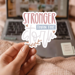 Stronger Than The Storm Stickers | Inspirational sticker collection, finished with smooth detailed printing, perfect for journals, planners, laptops, notebooks, phone cases and creative projects, supporting personal reflection through simple visuals. - Image 2
