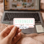 Stronger Than The Storm Stickers | Inspirational quote sticker set, designed with a clean matte look, great for journals, planners, laptops, phone cases, notebooks and craft pages, making a thoughtful small gift for loved ones. - Image 3