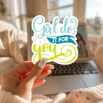 Girl Do It For You Stickers | Gratitude sticker pack, designed with a clean matte look, suitable for notebooks, planners, journals, laptops, phone cases and scrapbooks, offering quiet inspiration throughout the day. - Image 2