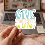 Give Yourself A Break Stickers | Inspirational sticker collection, crafted with attention to detail, ideal for planners, journals, notebooks, laptops, phone cases and scrapbooks, bringing subtle motivation to creative spaces. - Image 3