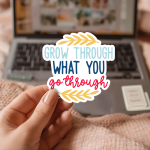 Grow Through What You Go Through Stickers | Kindness mini decal pack, crafted with attention to detail, great for journals, planners, laptops, phone cases, notebooks and craft pages, bringing subtle motivation to creative spaces. - Image 3