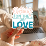 Heavy On The Self Love Stickers | Inspirational mini decal pack, finished with smooth detailed printing, great for journals, planners, laptops, phone cases, notebooks and craft pages, making a thoughtful small gift for loved ones. - Image 2