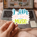 I Am My Own Muse Stickers | Inspirational quote sticker set, crafted with attention to detail, ideal for planners, journals, notebooks, laptops, phone cases and scrapbooks, supporting personal reflection through simple visuals. - Image 3