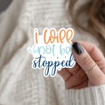 I Will Not Be Stopped Stickers | Motivational sticker collection, designed with a clean matte look, ideal for planners, journals, notebooks, laptops, phone cases and scrapbooks, bringing subtle motivation to creative spaces.