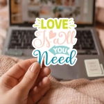 Love Is All You Need Stickers | Kindness quote sticker set, printed with a neat and refined appearance, suitable for notebooks, planners, journals, laptops, phone cases and scrapbooks, adding gentle encouragement to daily routines. - Image 3
