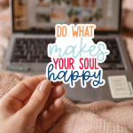 Do What Makes Your Soul Happy Stickers | Motivational sticker collection, printed with a neat and refined appearance, perfect for journals, planners, laptops, notebooks, phone cases and creative projects, offering quiet inspiration throughout the day. - Image 2
