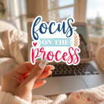 Focus On The Process Stickers | Kindness sticker pack, finished with smooth detailed printing, perfect for journals, planners, laptops, notebooks, phone cases and creative projects, supporting personal reflection through simple visuals. - Image 3