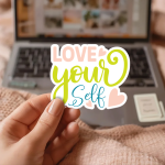 Love Yourself Stickers | Gratitude sticker collection, finished with smooth detailed printing, perfect for journals, planners, laptops, notebooks, phone cases and creative projects, offering quiet inspiration throughout the day. - Image 3