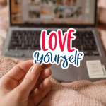 Love Yourself Stickers | Inspirational quote sticker set, finished with smooth detailed printing, perfect for journals, planners, laptops, notebooks, phone cases and creative projects, supporting personal reflection through simple visuals. - Image 2