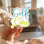 Self Care Stickers | Gratitude sticker set, finished with smooth detailed printing, ideal for planners, journals, notebooks, laptops, phone cases and scrapbooks, supporting personal reflection through simple visuals.