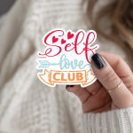 Self Love Club Stickers | Motivational sticker set, made with clear, crisp lettering, suitable for notebooks, planners, journals, laptops, phone cases and scrapbooks, offering quiet inspiration throughout the day.