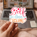 Self Love Club Stickers | Motivational sticker set, made with clear, crisp lettering, suitable for notebooks, planners, journals, laptops, phone cases and scrapbooks, offering quiet inspiration throughout the day. - Image 2