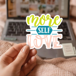 More Self Love Stickers | Inspirational quote sticker set, printed with a neat and refined appearance, perfect for journals, planners, laptops, notebooks, phone cases and creative projects, bringing subtle motivation to creative spaces. - Image 3