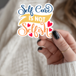 Self Care Is Not Selfish Stickers | Faith mini decal pack, designed with a clean matte look, ideal for planners, journals, notebooks, laptops, phone cases and scrapbooks, bringing subtle motivation to creative spaces. - Image 3