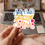 Self Care Is Not Selfish Stickers | Faith mini decal pack, designed with a clean matte look, ideal for planners, journals, notebooks, laptops, phone cases and scrapbooks, bringing subtle motivation to creative spaces. - Image 2