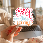 Self Love Club Stickers | Motivational sticker set, made with clear, crisp lettering, suitable for notebooks, planners, journals, laptops, phone cases and scrapbooks, offering quiet inspiration throughout the day. - Image 3