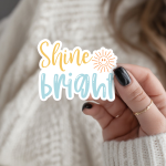 Shine Bright Stickers | Faith sticker pack, made with clear, crisp lettering, great for journals, planners, laptops, phone cases, notebooks and craft pages, supporting personal reflection through simple visuals. - Image 3
