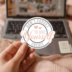 Don'T Forget To Give Yourself Credit Stickers | Kindness sticker set, crafted with attention to detail, great for journals, planners, laptops, phone cases, notebooks and craft pages, offering quiet inspiration throughout the day. - Image 2