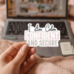 I Am Calm, Confident, And Secure Stickers | Inspirational sticker set, designed with a clean matte look, great for journals, planners, laptops, phone cases, notebooks and craft pages, supporting personal reflection through simple visuals. - Image 3