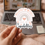 I Believe In Myself And My Capabilities Stickers | Faith mini decal pack, designed with a clean matte look, ideal for planners, journals, notebooks, laptops, phone cases and scrapbooks, adding gentle encouragement to daily routines. - Image 3