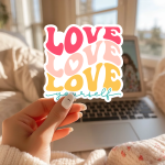 Love Love Love Yourself Stickers | Faith sticker collection, finished with smooth detailed printing, suitable for notebooks, planners, journals, laptops, phone cases and scrapbooks, making a thoughtful small gift for loved ones. - Image 2