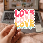 Love Love Love Yourself Stickers | Faith sticker collection, finished with smooth detailed printing, suitable for notebooks, planners, journals, laptops, phone cases and scrapbooks, making a thoughtful small gift for loved ones. - Image 3