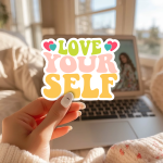 Love Your Self Stickers | Motivational quote sticker set, crafted with attention to detail, perfect for journals, planners, laptops, notebooks, phone cases and creative projects, bringing subtle motivation to creative spaces. - Image 3