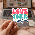 Love Your Self Stickers | Motivational mini decal pack, designed with a clean matte look, suitable for notebooks, planners, journals, laptops, phone cases and scrapbooks, offering quiet inspiration throughout the day. - Image 3