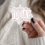 Make Today Great Stickers | Motivational sticker pack, crafted with attention to detail, perfect for journals, planners, laptops, notebooks, phone cases and creative projects, bringing subtle motivation to creative spaces.