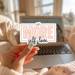 More Self Love Stickers | Faith sticker collection, finished with smooth detailed printing, perfect for journals, planners, laptops, notebooks, phone cases and creative projects, adding gentle encouragement to daily routines. - Image 2