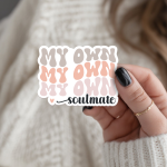 My Own Soulmate Stickers | Gratitude sticker pack, printed with a neat and refined appearance, great for journals, planners, laptops, phone cases, notebooks and craft pages, supporting personal reflection through simple visuals.