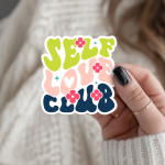 Self Love Club Stickers | Kindness mini decal pack, finished with smooth detailed printing, perfect for journals, planners, laptops, notebooks, phone cases and creative projects, offering quiet inspiration throughout the day.