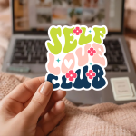 Self Love Club Stickers | Kindness mini decal pack, finished with smooth detailed printing, perfect for journals, planners, laptops, notebooks, phone cases and creative projects, offering quiet inspiration throughout the day. - Image 3