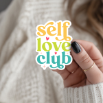 Self Love Club Stickers | Inspirational sticker pack, finished with smooth detailed printing, ideal for planners, journals, notebooks, laptops, phone cases and scrapbooks, making a thoughtful small gift for loved ones.