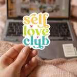 Self Love Club Stickers | Inspirational sticker pack, finished with smooth detailed printing, ideal for planners, journals, notebooks, laptops, phone cases and scrapbooks, making a thoughtful small gift for loved ones. - Image 2