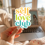 Self Love Club Stickers | Inspirational sticker pack, finished with smooth detailed printing, ideal for planners, journals, notebooks, laptops, phone cases and scrapbooks, making a thoughtful small gift for loved ones. - Image 3