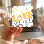 Self Love Club Stickers | Inspirational sticker pack, crafted with attention to detail, suitable for notebooks, planners, journals, laptops, phone cases and scrapbooks, adding gentle encouragement to daily routines. - Image 2