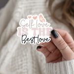 Self Love Is The Best Love Stickers | Inspirational sticker pack, made with clear, crisp lettering, ideal for planners, journals, notebooks, laptops, phone cases and scrapbooks, adding gentle encouragement to daily routines.