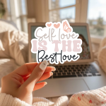 Self Love Is The Best Love Stickers | Inspirational sticker pack, made with clear, crisp lettering, ideal for planners, journals, notebooks, laptops, phone cases and scrapbooks, adding gentle encouragement to daily routines. - Image 2
