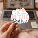 Self Love Is The Best Love Stickers | Inspirational sticker pack, made with clear, crisp lettering, ideal for planners, journals, notebooks, laptops, phone cases and scrapbooks, adding gentle encouragement to daily routines. - Image 3