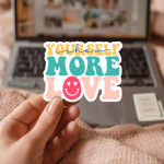 Show Yourself More Love Stickers | Gratitude mini decal pack, made with clear, crisp lettering, great for journals, planners, laptops, phone cases, notebooks and craft pages, offering quiet inspiration throughout the day. - Image 2